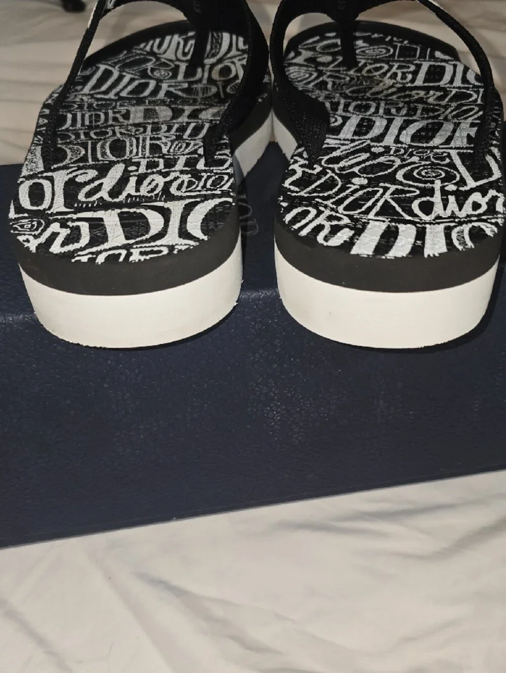 Dior Men Black & White Graffiti Slides